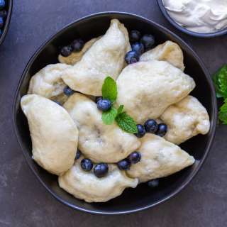 Steamed Blueberry Pierogi