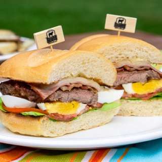 Chivito (Uruguayan Steak and Egg Sandwich)