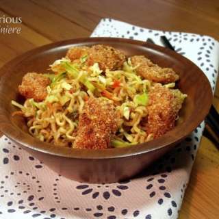Thai Style Cabbage Salad with Crispy Fish