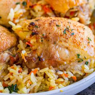 Rice Stuffed Chicken Thighs