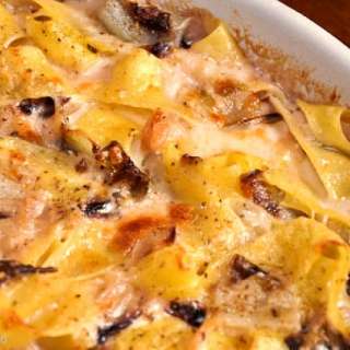 Pasticcio di pappardelle al radicchio rosso di Treviso (Baked Pappardelle with Treviso Radicchio)