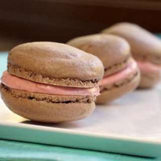 Chocolate French Macarons with Raspberry Filling