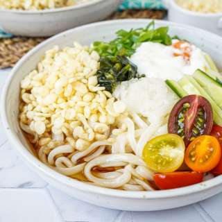 Hiyashi Tanuki Udon (Japanese Chilled Tanuki Udon)