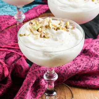 Shrikhand (Indian Yogurt Pudding with Saffron, Cardamom, and Toasted Nuts)