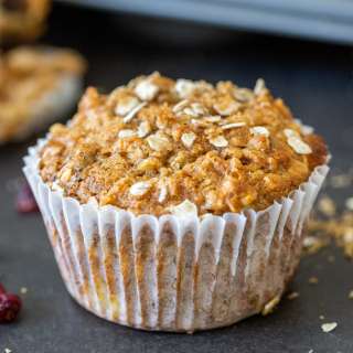 Cranberry Banana Oat Muffins