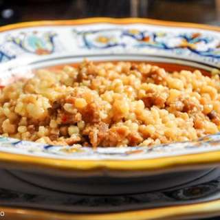 Fregola e salsiccia (Fregola with Sausage)