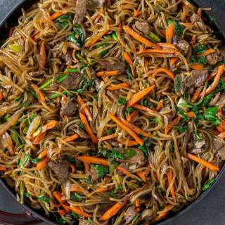 Korean Stir-Fried Sweet Potato Noodles Recipe