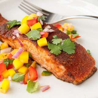 Blackened Salmon with Mango Salsa
