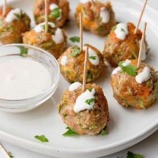Healthy Broccoli Cheddar Turkey Meatball Poppers