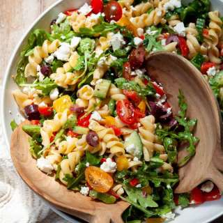 Greek Chickpea Pasta Salad (Gluten-Free)