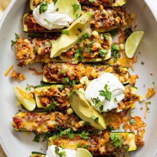 Ground Turkey Stuffed Zucchini Boats
