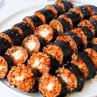 Easy & Simple Cheese Kimchi Kimbap