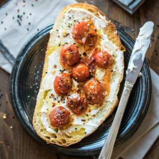 Mascarpone Toast with Burst Tomatoes Recipe