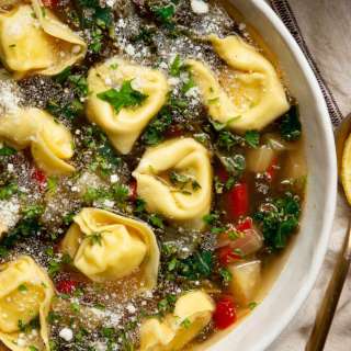 Parmesan Kale Tortellini Soup
