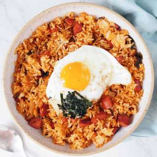 Quick & Easy Kimchi Sausage Fried Rice