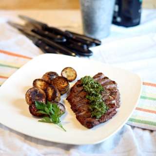 Espresso Rubbed Steak with Chimichurri Sauce Recipe