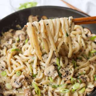 Easy 15-min. Creamy Mushroom Udon