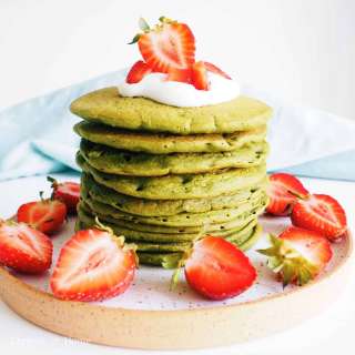 Quick & Easy Oat Flour Matcha Pancakes