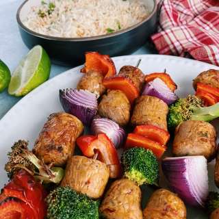 Sausage Kabobs with Roasted Vegetables