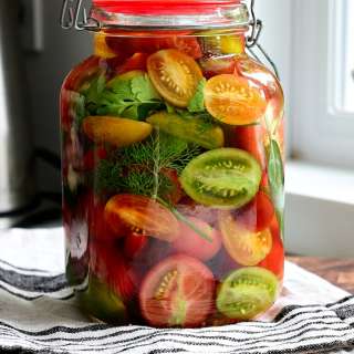 Pickled Cherry Tomatoes in Sweet, Salty, and Sour Brine
