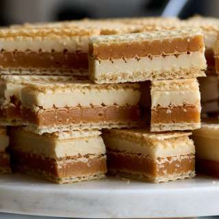 Soft Caramel and White Ganache Wafer Bars