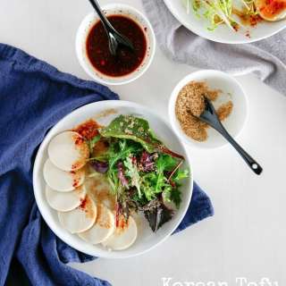Korean Tofu Salad with Honey Soy Chilli Vinaigrette