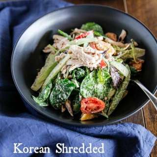Korean Shredded Chicken Salad with Creamy Sesame Mayo Dressing