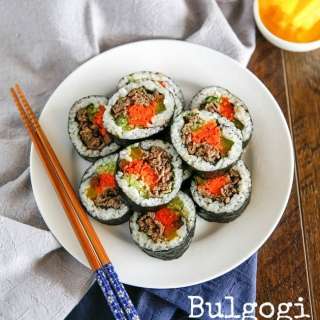 Bulgogi Kimbap (Bulgogi Seaweed Rice Rolls)
