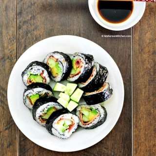Bacon Avocado Cucumber Sushi Rolls