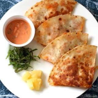 Spicy Chicken Quesadilla with Gochujang Salsa