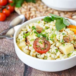 Spätzlesalat (German Spaetzle Pasta Salad)