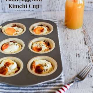 Ham and Egg Cups with Kimchi