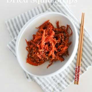 Spicy Dried Squid Strips (Ojingeochae Bokkeum)