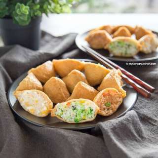 Tricolor Yubuchobap (Korean Style Inari Sushi)