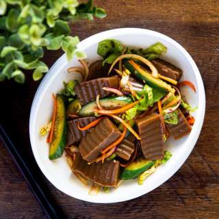 Seasoned Korean Acorn Jelly (Dotorimuk Muchim)