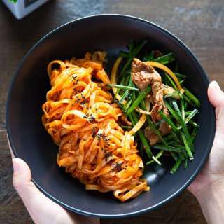 Kal Bibimmyeon with Chadolbaegi Salad
