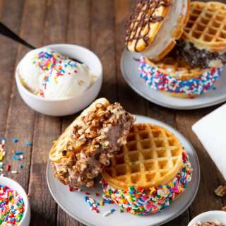 Homemade Waffle Ice Cream Sandwiches Recipe
