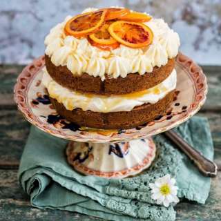 Manuka honey orange pound cake with honeyed cream cheese filling
