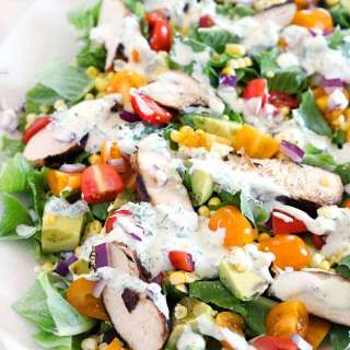 Healthy Cobb Salad with Buttermilk Ranch Dressing
