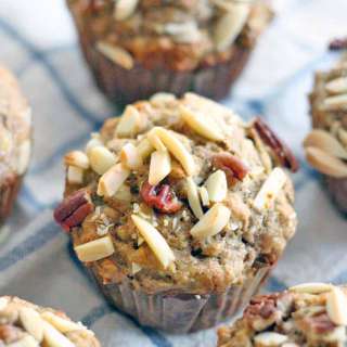 Whole Wheat Banana, Oat, and Toasted Nut Muffins (100% Whole Grain!)
