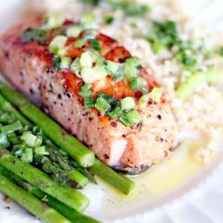 Seared Salmon with Scallion Butter