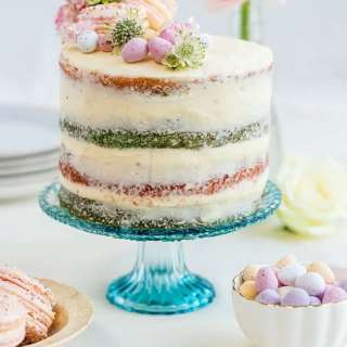 Coconut and Vanilla Naked Cake with Mascarpone Frosting