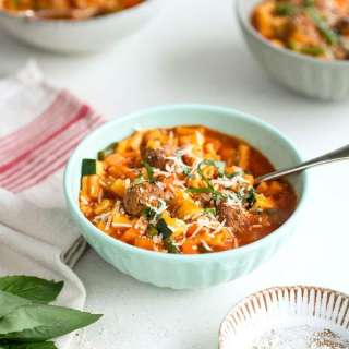 Pressure cooker meatball minestrone