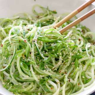 Spiralized Sesame Cucumber Salad
