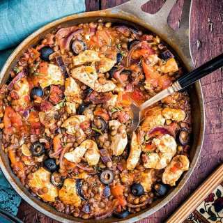 One-pot Spanish chicken, chorizo and lentil stew