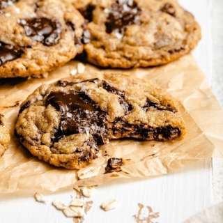 Salted Brown Butter Oatmeal Chocolate Chunk Cookies