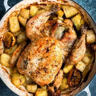 One-pot Greek Oven–Roasted Chicken and Potatoes