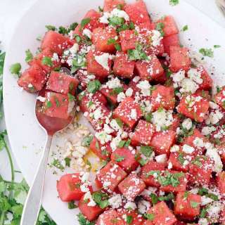 Watermelon Salad with Queso Fresco, Lime, and Cilantro