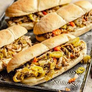 Slow Cooker Italian Chicken Sandwiches