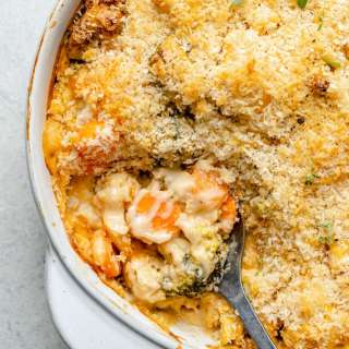 Cheddar Broccoli Cauliflower Gratin
